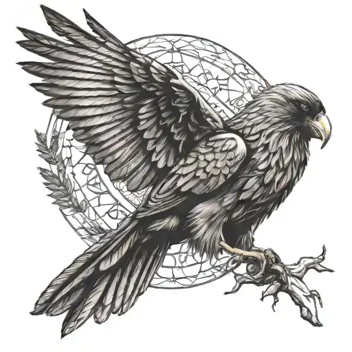 odin's raven tattoo design idea