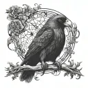 odin's raven tattoo design idea
