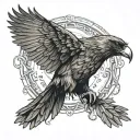 odin's raven tattoo design idea