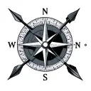 Compass  5 Arrows tattoo design idea