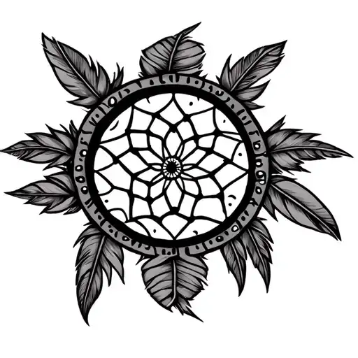Navajo dream catcher tattoo design idea
