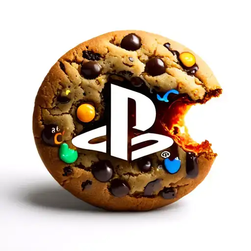 cookie bitten with PlayStation logo incorporated tattoo design idea