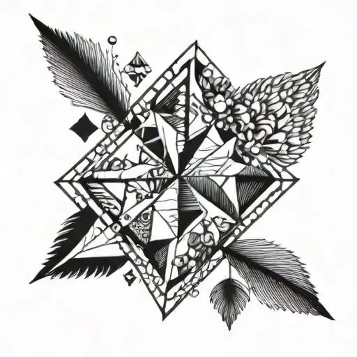 A geometric tattoo design symbolizing the unity and strength of your family, with the birth years of your family members subtly integrated into the pattern (1948, 1949, 1973, 1977) tattoo design idea