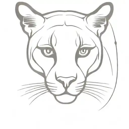 cougar eyes staring tattoo design idea