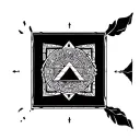 Aztec calendar with pyramid  tattoo design idea