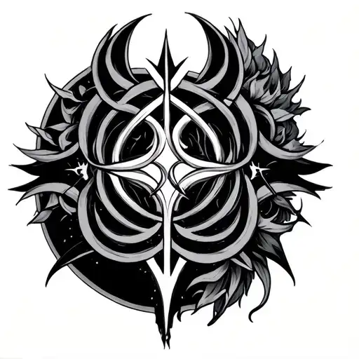 demiurge empath sigils intertwined tattoo design idea