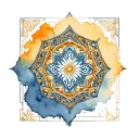 arabic geometry tattoo design idea