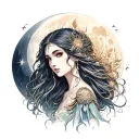Moon goddess tattoo design idea