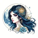 Moon goddess tattoo design idea