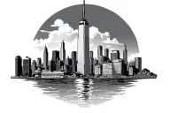 Sears tower and Navy Pier, Chicago Flag, Interconnecting geometric shapes symbolizing restoring function tattoo design idea