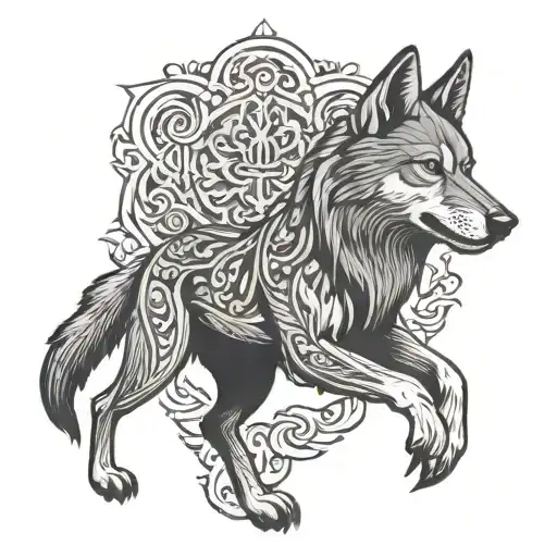Serbia wolf orthodox tattoo design idea