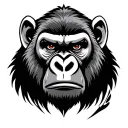 tribal gorilla face tattoo design idea