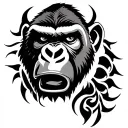 tribal gorilla face tattoo design idea