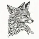 perspolis and fox tattoo design idea