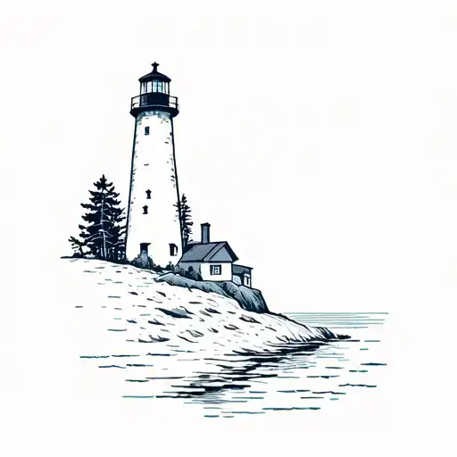 Lime Kiln Point lighthouse on san juan islands tattoo design idea