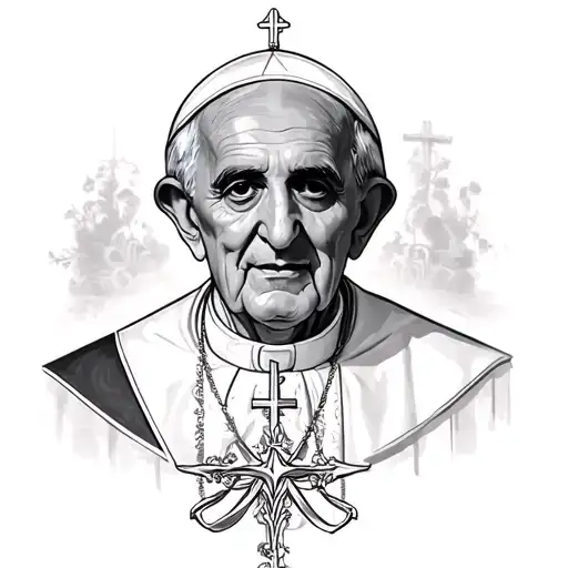 Tatoo Cruz Tribute to deceased Pope tattoo design idea