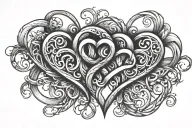 three hearts with infinity symbol intertwined tattoo design idea