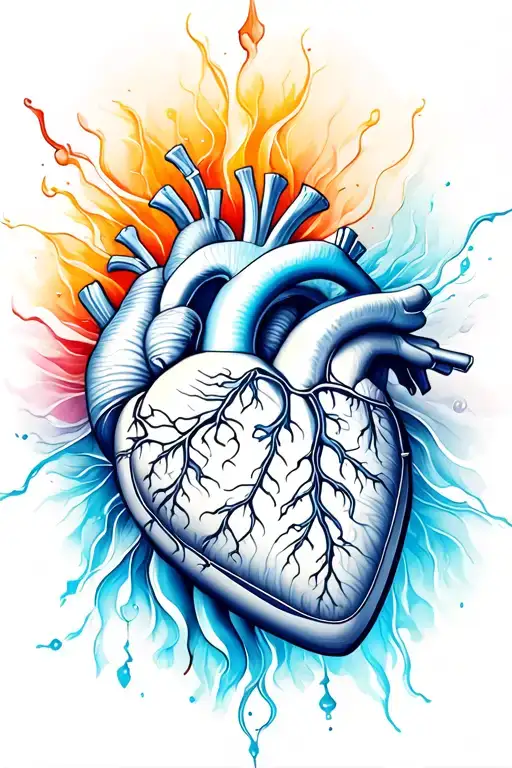 men forearm phoeix heart tattoo design idea