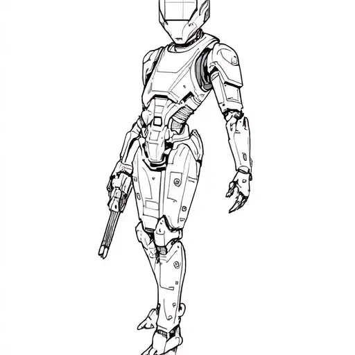 character from Dead space cartoon version tattoo design idea
