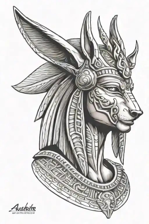 Anubis egypcian god tattoo design idea