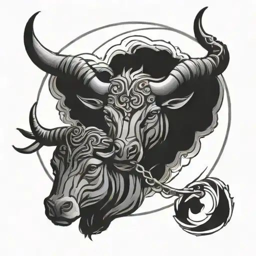 taurus and gemini zodiac sign tattoo design idea