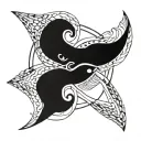 pisces combination with gemini symbol intertwined tattoo design idea