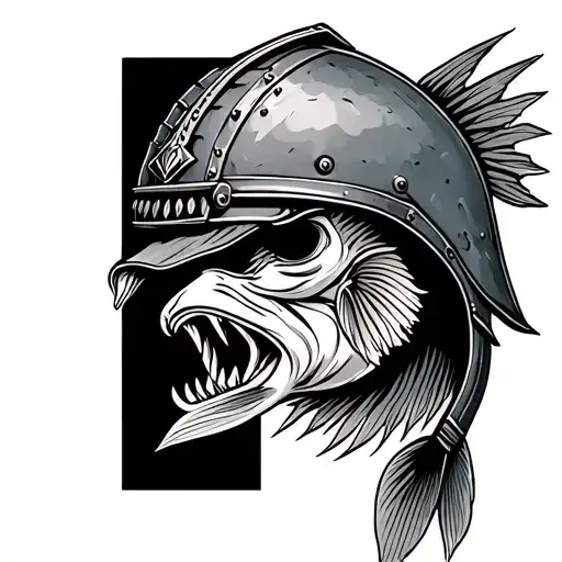 smallmouth bass arm, gladiator helmet tattoo design idea