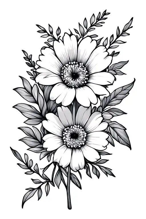 flowers consisting of birth months, august, may, march and december. fine line tattoo tattoo design idea