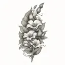 Aster flower morning glory flower Hawthorne flower lily of the valley flower tattoo design idea