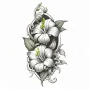 Aster flower morning glory flower Hawthorne flower lily of the valley flower tattoo design idea