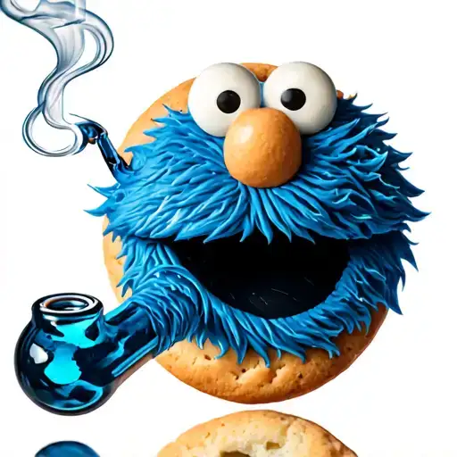 cookie monster smoking glass pipe tattoo design idea