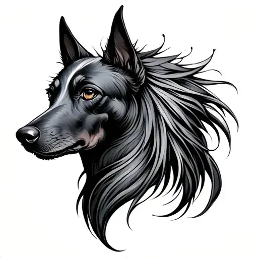 fineline kelpie ear outline tattoo tattoo design idea