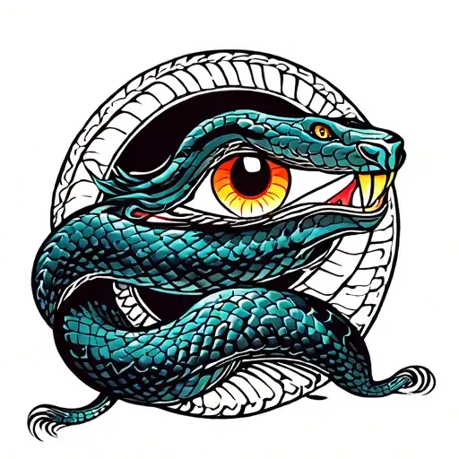 snake with the eyes of horus tattoo design idea
