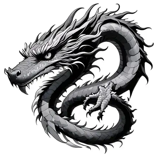 dragon, silk mill tattoo design idea