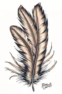 turkey feather tattoo design idea