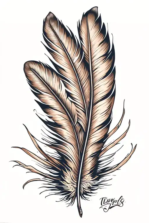 turkey feather tattoo design idea
