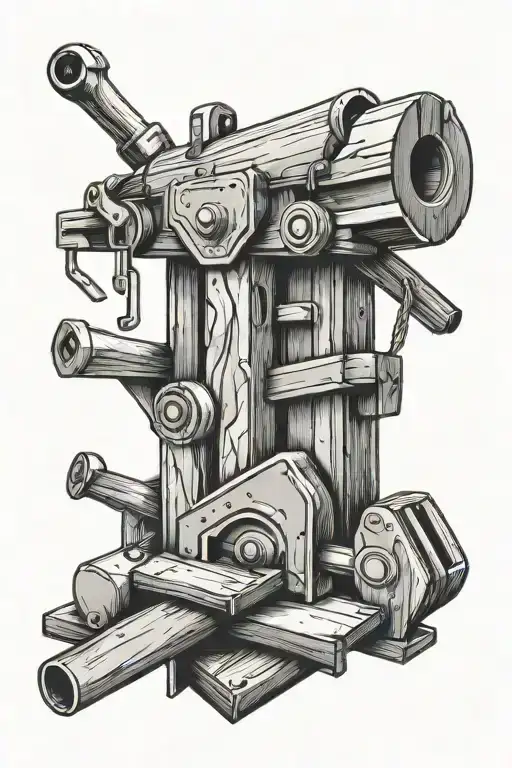 carpentry and construction tattoo design idea