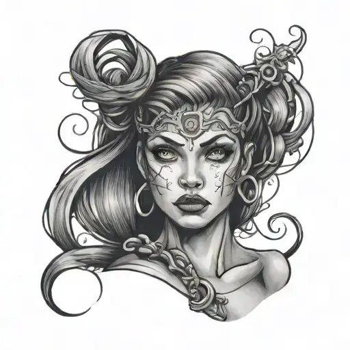 BDSM girl tattoo design idea