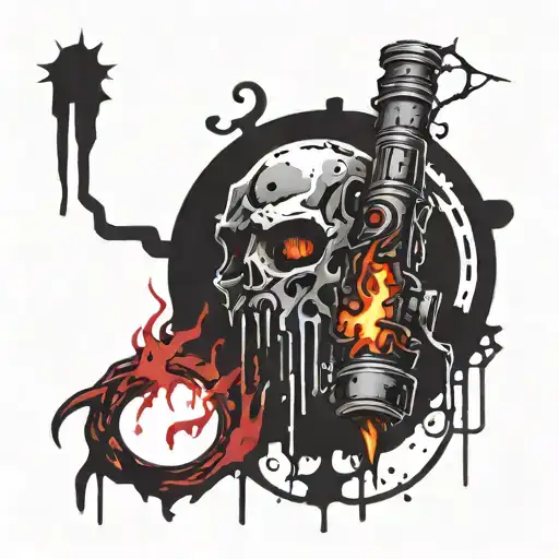 Torch from the game darkest dungeon tattoo design idea