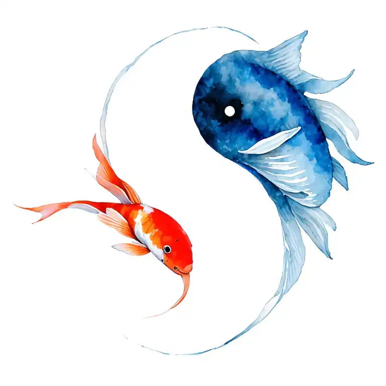 koi fish yin yang tattoo design idea