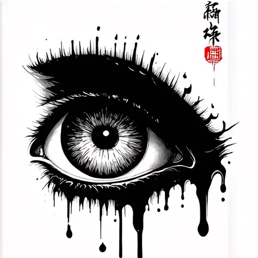 Itachi bleeding eye tattoo design idea
