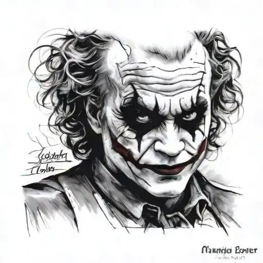 mathing joker heath ledger tattoo design idea