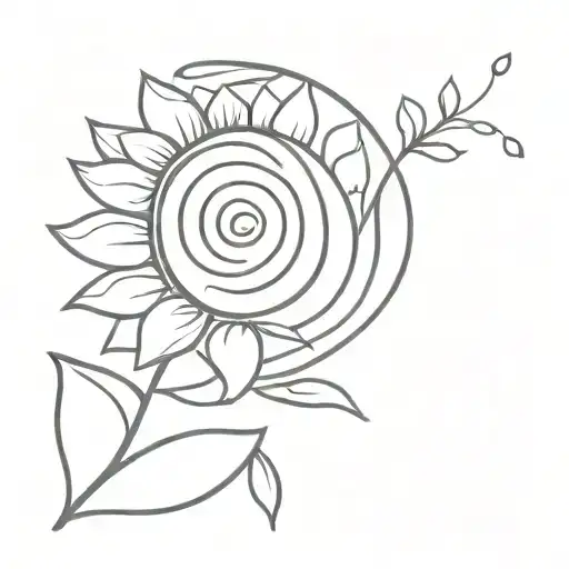 sunflower + spiral "spiral out keep going"  tattoo design idea