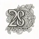 the greek letters phi delta theta and the number 2195 tattoo design idea