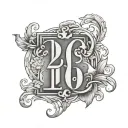 the greek letters phi delta theta and the number 2195 tattoo design idea