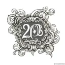 the greek letters phi delta theta and the number 2195 tattoo design idea