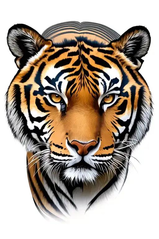 tiger face tattoo design idea