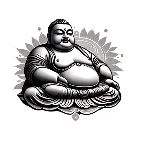 Fat Buddha tattoo design idea