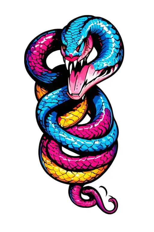 Snake wrapped tattoo design idea