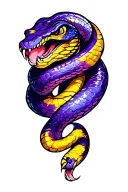 Snake wrapped tattoo design idea